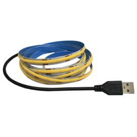 TOPXCDZ 5V USB COB LED Strip Light Warm White 300 LEDs Flexible Band DC Night Lamp TV Backlight Home Decor for Bedroom, Under Cabinet, Kitchen (Warm White, 1M)