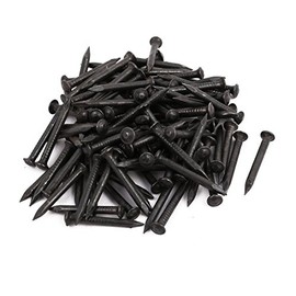 sourcingmap Hardware Nails 1-inch Length Carbon Steel Point Tip Wall Cement Nail Black 100pcs