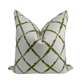 Jillien Harbor Lattice Pillow Cover Grandmillennial Pillow 20" x 20" Pillow Cover Grandmillennial Home Decor Scalloped Lattice Pattern Holiday Pillow