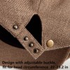 LADYBRO Classic Khaki Flat Newsboy Cap Cabbie Driving Scally Hats