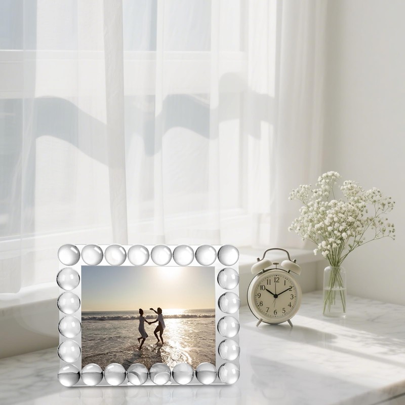 SAAEH SWWH Clear Bubble Crystal Picture Frames 5x7 with 24