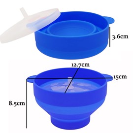 YINGD Mini Microwave Popcorn Popper, BPA Free Silicone, Collapsible, Microwave Popcorn Maker, Microwave Popcorn Bowl, Dishwasher Safe (Deep Sea Blue)