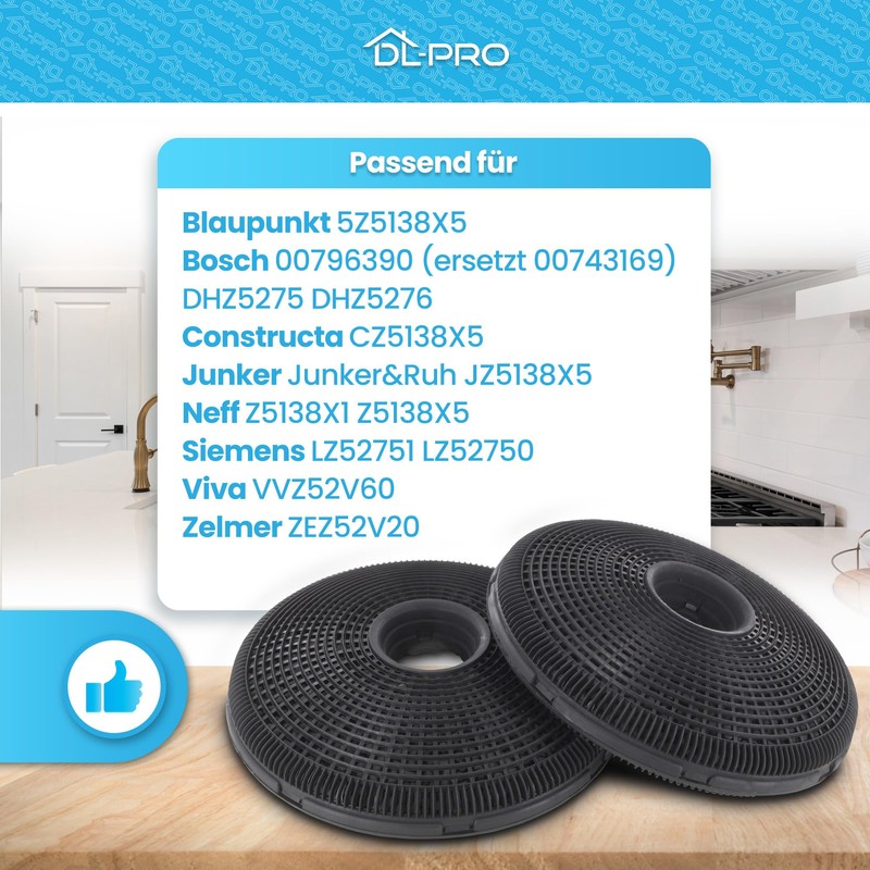 DL-pro 2 x Carbon Filter Activated Carbon Filter for Bosch