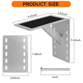 MECTL Frame Mounted Trailer Step,Boat Trailer Step,Supports up to 300 lbs,Non-Slip Surface (1 Pack,Silvery)