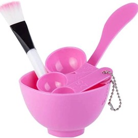 Feelhigh Professional Bleach Bowl Set, Bleach Bowl, Facial Bowl Set And Brush For Women, Salon And Parlour Accessories (Pink)