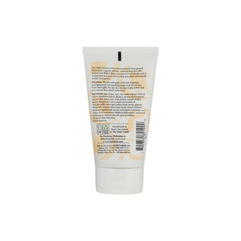Burt's Bees Peach & Willowbark Deep Pore Scrub, 4-Ounce Tubes