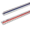 Better Office Products Triangular Ruler, 12 inch Metal Ruler, Triple