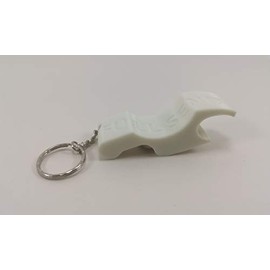 Shotgun Beverage Cans and Bottle Opener Keyring - White