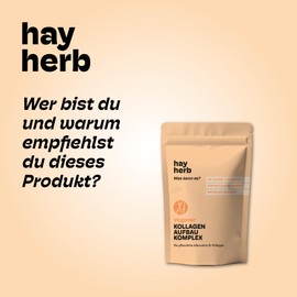 Kollagen Aufbau Komplex | 100% vegan - Pflanzliche Alternative zu herkömmlichem Kollagen Pulver | Monatspackung mit VeCollal® | Identische Bausteine wie bei menschlichem Kollagen Typ 1 | Hay Herb