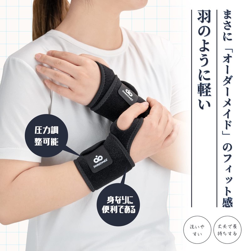 INDEEMAX 【2枚組】 手首サポーター 手首用 ハード固定 手首を保護 スポーツ 家事 育児 男女