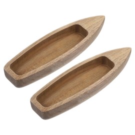 ABOOFAN Wooden Boat Model 2pcs Miniature Rowboat Sailboat Blank Unfinished Paintable Canoe for DIY Projects and Home, Office, Decorations