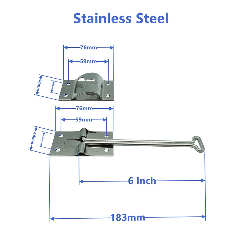 Dsnaduo Polished STAINLESS STEEL 6 Inches T Style Entry Door