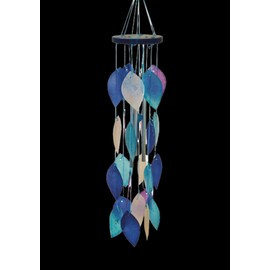 My Family House Capiz Shell Wind Chime Patio Garden Decor Window Suncatcher Ideal Windows Balconies Shades Of Blue