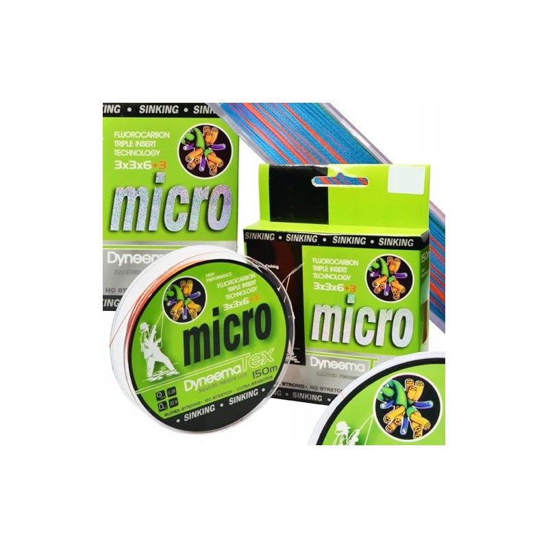 Dyneema Micro Tex Multicolour Braided X4 150 m 0.22 mm