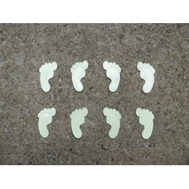 FEETSIES ~ Glow In The Dark Walking Feet Sticker Decals ~ Lot of 8 ~ for Wall Ceiling Locker Car Vehicle Bed Frame Childs Kids Girls Boys Room Laptop Cell Bathroom Stairs Steps Safety Security