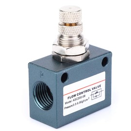 G1/4 Air Flow Control Valve, ASC200 08 Aluminium Alloy Throttle Valve, 450L/min Flow Rate, Inline Pneumatic Speed Regulator Union Straight