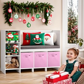 ShellKingdom Foldable Fabric Storage Cubes And Cloth Organizer Drawer For Closet And Toys, 13 X 13 X 13 INCH, 6 Pack (Pink)