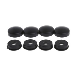 BOGEEL 8Pcs/Set Black Security- License Plate Frame Mounting Screw Bolts Nut Caps for Car Motorcycle Car,Plastic