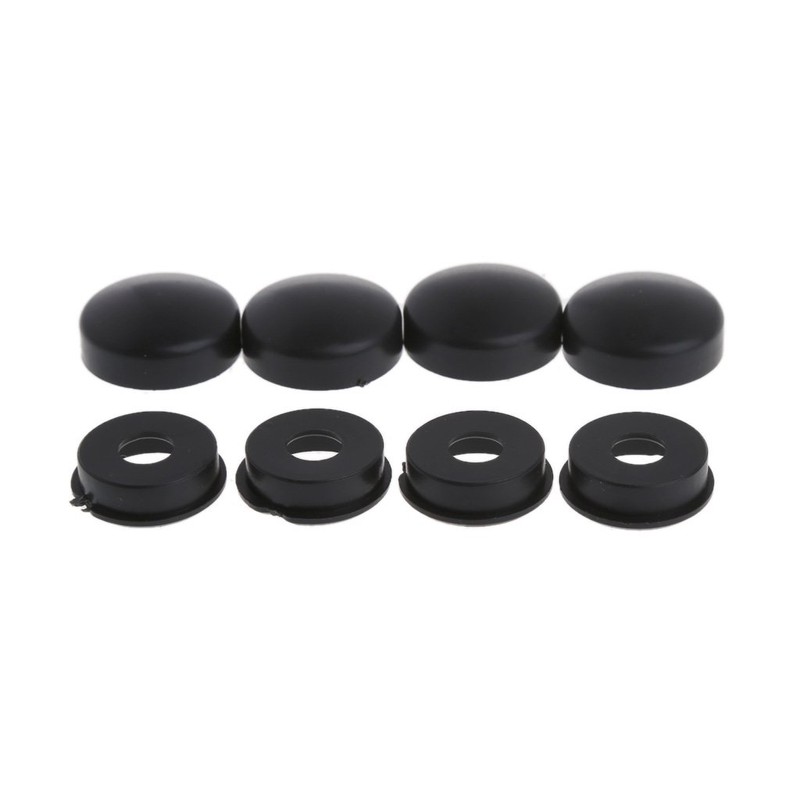 BOGEEL 8Pcs/Set Black Security- License Plate Frame Mounting Screw Bolts