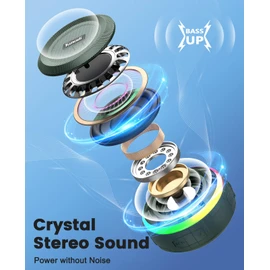 Kunodi Bluetooth Shower Speaker with IPX7 Waterproof, Dynamic Lights, Crisp Clear Sound, True Wireless Stereo, Clip Portable for Pool Beach Boat Kayak Float Golf(Gray)
