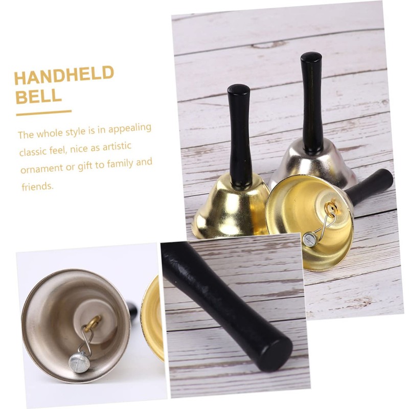 DOITOOL Metal Hand Bell with Handle Sound Musical Percussion Bell