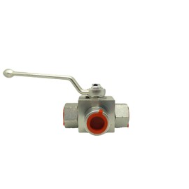 LX Hydraulic High Pressure 3 Way Ball Valve L-Born 1/2'' NPT Hydraulic Valve 7250 PSI (500 bar) Shut-Off KHB3K Hydraulic Ball Valve