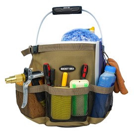 MELOTOUGH Bucket Idea Wash Tool Organizer for 5 Gallon Bucket, Cleaning Pockets for Car Wash Supplier, Khaki Color (1)