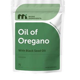 Micro Ingredients Aceite de orégano con aceite de semilla negra, 75 cápsulas blandas | Complejo de aceite de orégano 2 en 1 y aceite de semilla negra 