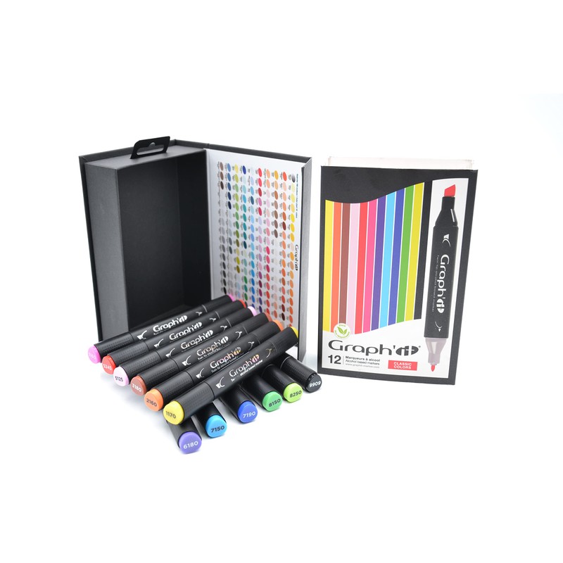 Graph'it Pack of 12 Double Ended Alcohol Based Markers Classic