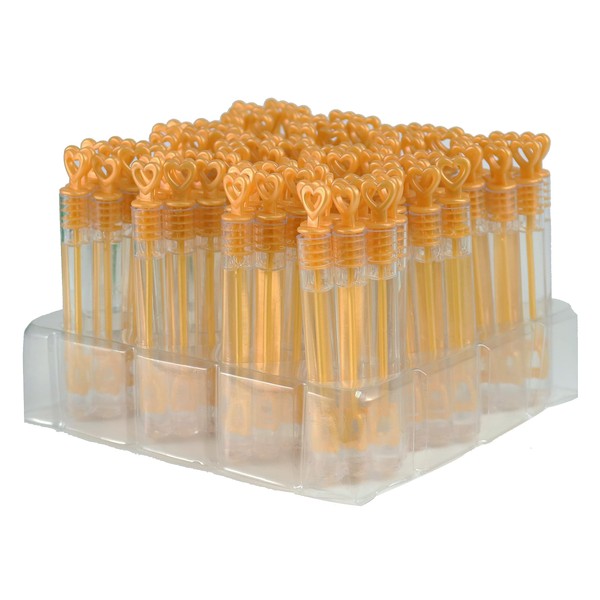 GIFTEXPRESS 96 pcs 4.2" Heart Bubble Wands, Party Favors for