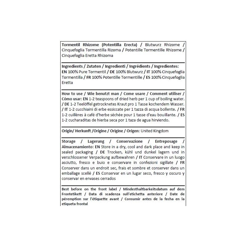 Herba Organica Tormentil Rhizome - Potentilla Erecta L - Herbal