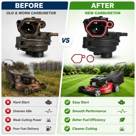 Replacement Carburetor Kit for Briggs & Stratton Lawn Mower Engines – 300E/450E/500E/550EX Repair Set