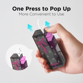 Metgoods 6 Pack Dental Floss Case Portable Flosser Dispenser with 60 Count Professional Dental Floss Picks Toothpicks Sticks for Family Hotel Travel (6 Pack Purple)