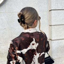 Fohufo Initial Cute Hair Clips - Tortoise Shell Letter Elegant Hair Claw Clips, Fashion Glitter Claw Clips Durable Hair Clips, Wedding Gift, Bridesmaid Gifts, Birthday Gifts, Christmas Gift, Letter K