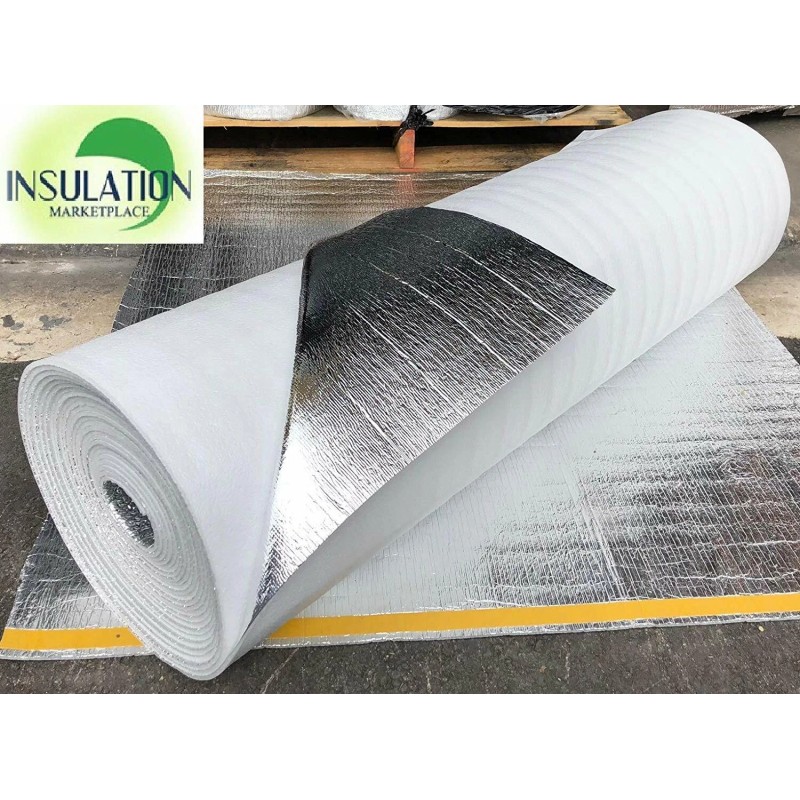 Insulation MarketPlace LLC SmartSHIELD - WHITE Reflective Insulation roll, Foam