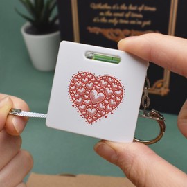 Azeeda 'Love Heart' Keyring Tape Measure/Spirit Level Tool (KM00042422)