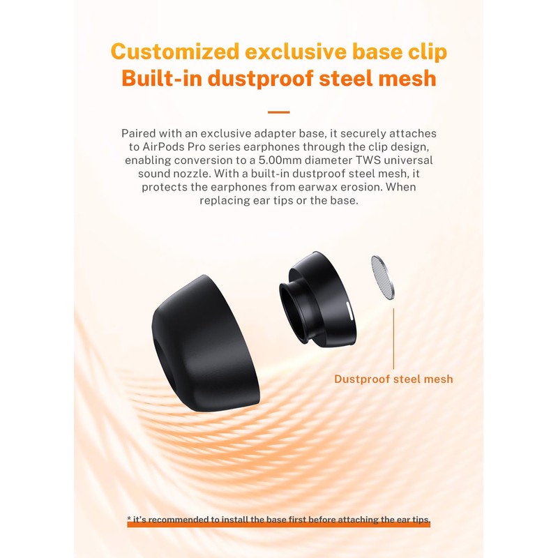 [SML-3 Pairs] KBEAR Memory Foam Replacement Ear Tips for AirPods