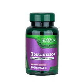 Magnesio Complex 3 en 1 – Glicinato, Citrato y Óxido – Fórmula Avanzada para Uso Diario – 90 Cápsulas | Herbalia Lab