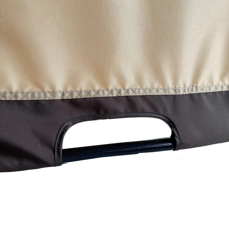 Khaki 12x9 Ft Curved Outdoor Pergola Canopy Cover Durable Weatherproof