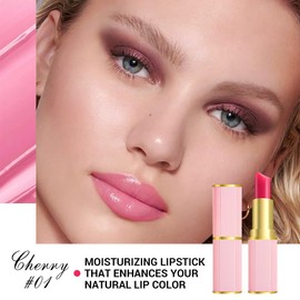 BINGBRUSH Cherry & Carrot Color-Changing Lipstick – Ultra Moisturizing, Hydrating & Nourishing Tinted Lip Care for Dry, Chapped Lips | Long-Lasting, Vegan & Cruelty-Free (#Cherry, 1 Count (Pack of 1))