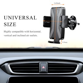 KVAEY Car Phone Holder Mount, Durable Anti-Slip Car Cellphone Holder with a Metal Hook, 360° Rotatation Elasticity Adjustment Car Cellphone Holder, Universal Car Accessories (Carbon Fiber)