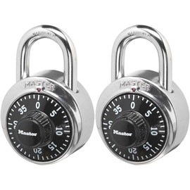 Master Lock 1500D Locker Lock Combination Padlock, 2 Pack, Black