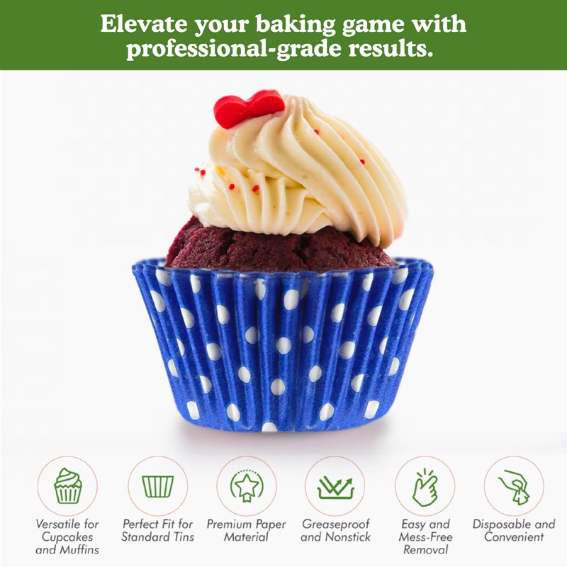 Regency Wraps Greaseproof Professional Grade Baking Cups, Pack of 40,