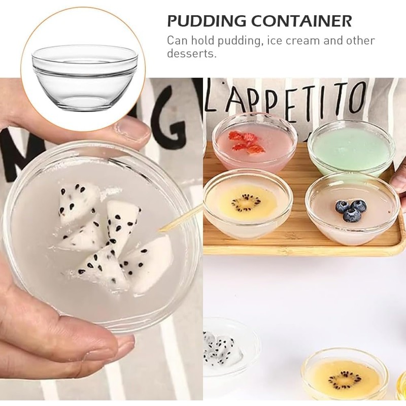 DABH4ND Small Glass Bowls for Cooking Prep, Clear Glass Bowls