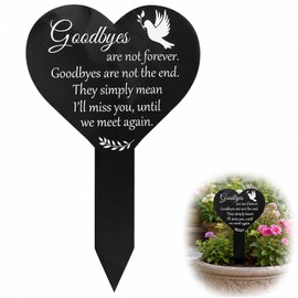 1 PCS Memorial Plaques for Graves, Heart-Shaped Garden Grave Plaques, Outdoor Memorial Marker with 12.5 cm Width and 20 cm Height Dimensions for Anniversary Commemoration