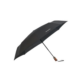 SAMSONITE Wood Classic S - 3 Section Auto Open Close Short Folding Umbrella, 27 cm, Black (Black)