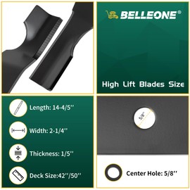Belleone 04265400 Mower Blades Compatible with Gravely 42" ZT Zero Turn Mower Decks, Fit for A riens Zoom 915159 915171, Replace 1134-9210-01, 3 Pack
