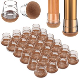 24 Piezas de Protectores de Suelo para Patas de Silla de Silicona Extra Pequeños, Fundas Transparentes para Patas de Silla para Proteger Madera/Baldosa/Suelos de Arañazos, Almohadillas de