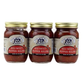 Amish Wedding Red Sweet Pepper Relish 15 Ounces (Pack of 3)