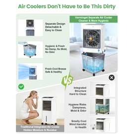 Evaporative Air Cooler, Portable Air Conditioners With 10 Gallon Water Tank